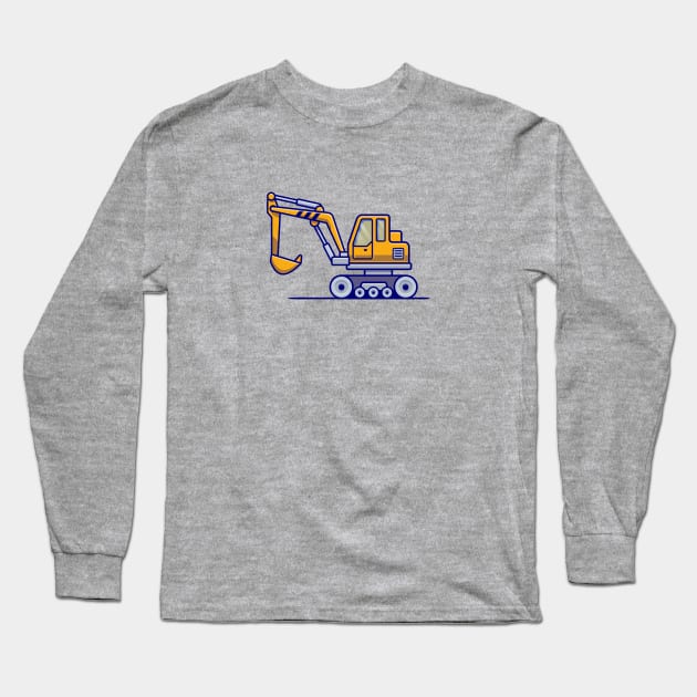 Tractor Vehicle Cartoon Illustration Long Sleeve T-Shirt by Catalyst Labs